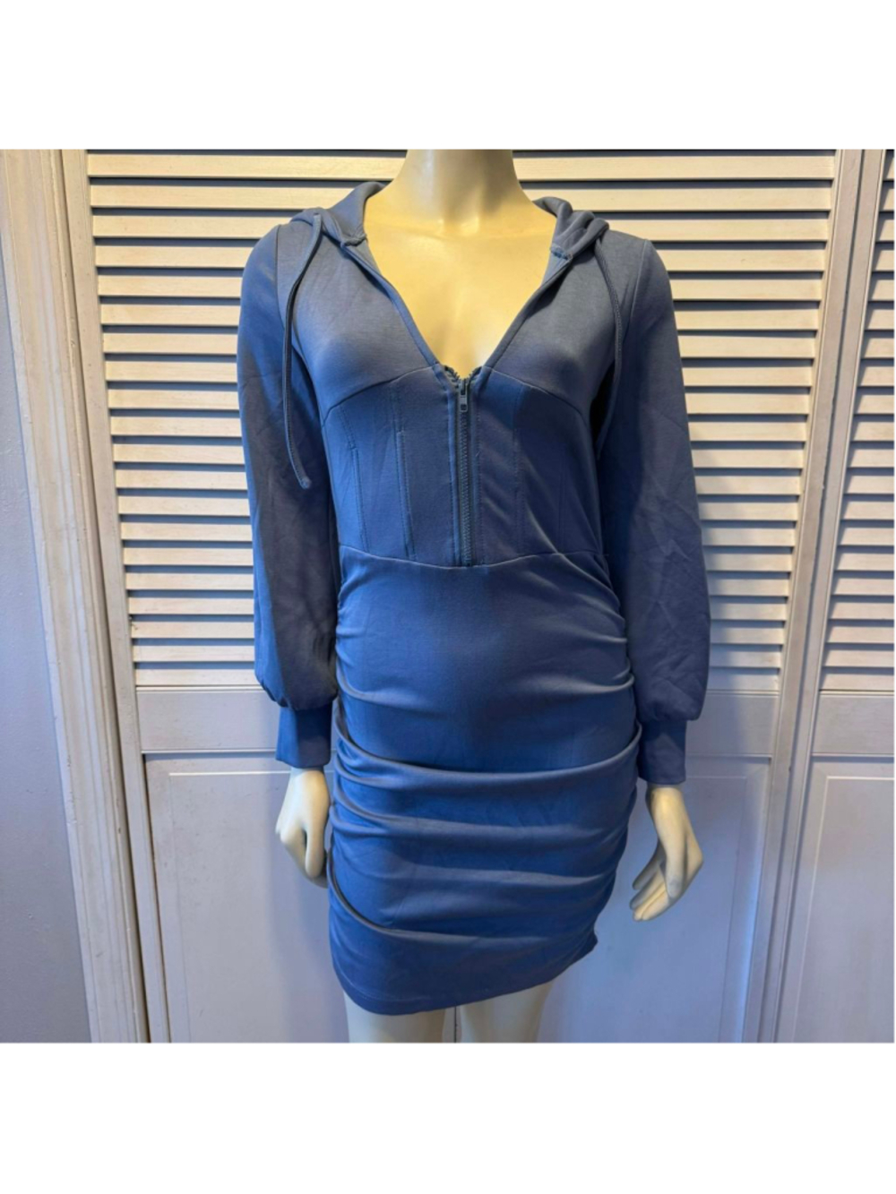 Women's Fashion Nova Blue Hooded Mini Dress S
